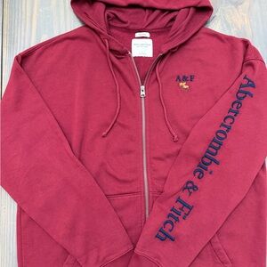 Abercrombie & Fitch Burgundy Fleece Hoodie, Size Large. New without tags!!